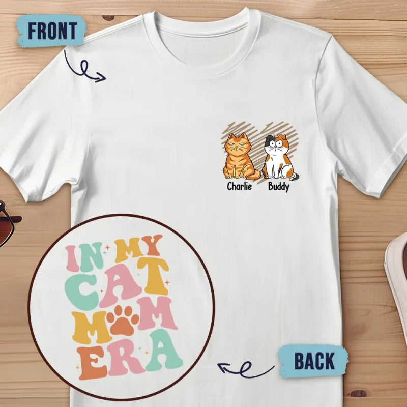 Custom Name Cat Mom Gifts - Personalized Apparel Back And Front Printed