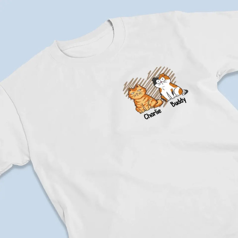 Custom Name Cat Mom Gifts - Personalized Apparel Back And Front Printed