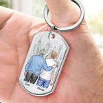 Custom Name Father Son Gifts for Dad - Personalized Keychain