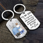 Custom Name Father Son Gifts for Dad - Personalized Keychain