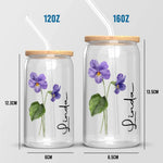 Purple Violet Flower Kindness Design - Glass Cup