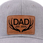 Custom Dad Title and Year Gifts - Personalized Leather Patch Hat