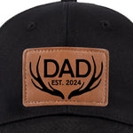 Custom Dad Title and Year Gifts - Personalized Leather Patch Hat