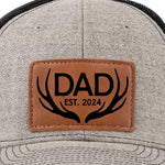 Custom Dad Title and Year Gifts - Personalized Leather Patch Hat