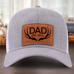 Custom Dad Title and Year Gifts - Personalized Leather Patch Hat