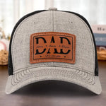 Custom Name Dad Gifts for Him - Personalized Leather Patch Hat