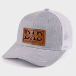 Custom Name Dad Gifts for Him - Personalized Leather Patch Hat