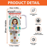 Custom Name Teacher Gifts for Educators - Personalized 40 Oz Tumbler With Handle