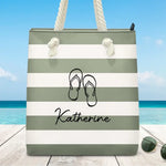 Custom Name Beach Flip Flop Gifts for Women - Personalized Beach Bag