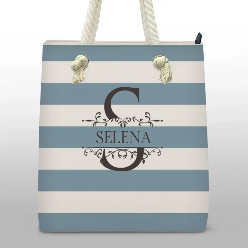 Custom Name Monogram Beach Gifts for Women - Personalized Beach Bag