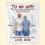 Custom Name Mom to Son Gifts for Mothers - Personalized Blanket