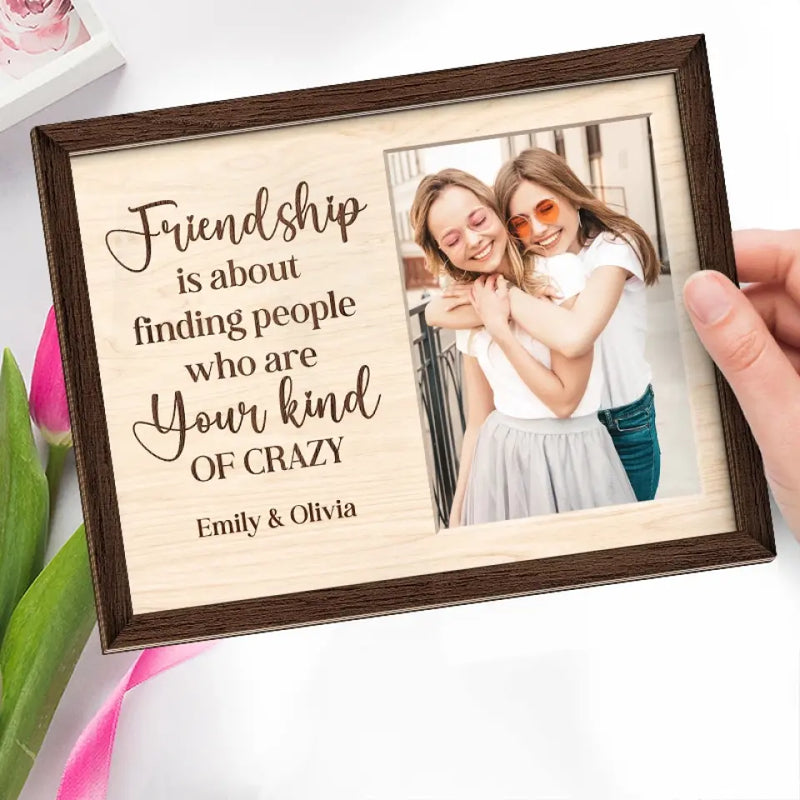 Custom Photo Friendship Gifts for Best Friends - Personalized Wooden Plaque