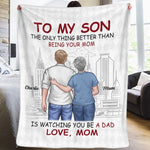 Custom Name Mom to Son Gifts for Mothers - Personalized Blanket