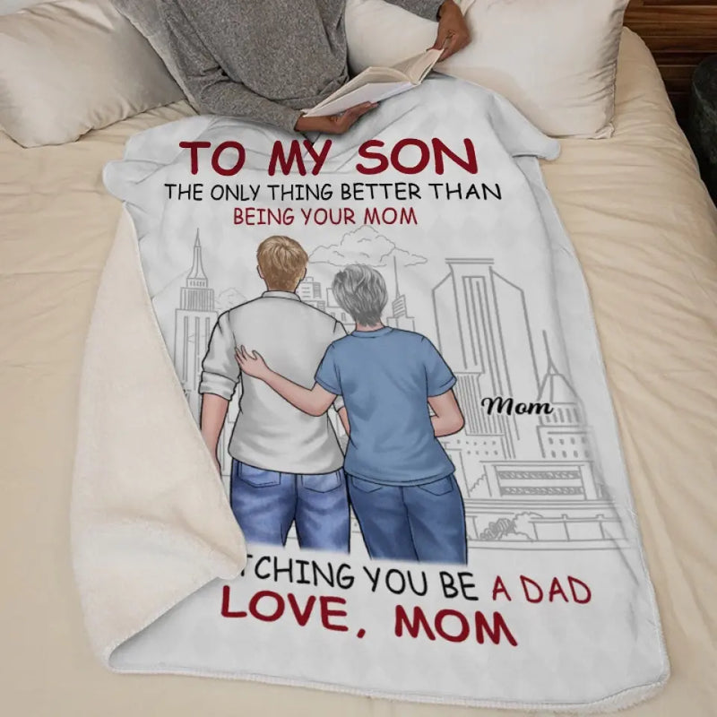 Custom Name Mom to Son Gifts for Mothers - Personalized Blanket