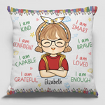 Custom Name Affirmation Gifts for Girls - Personalized Pillow