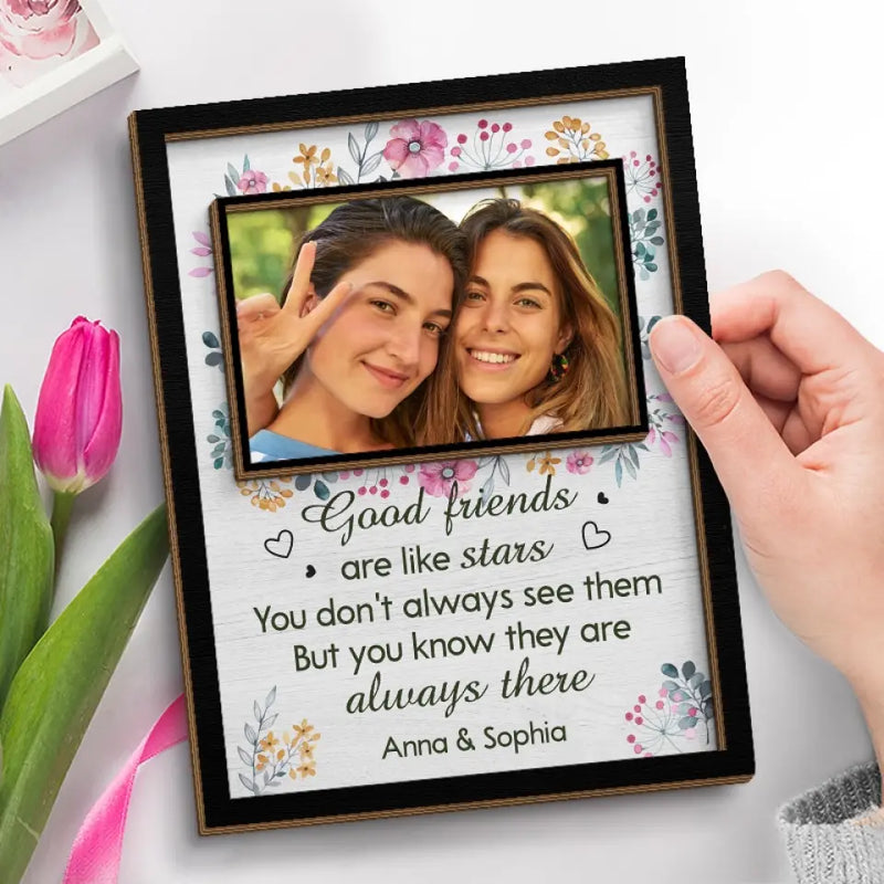 Custom Photo Best Friend Gifts - Personalized Wooden Plaque