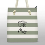 Custom Name Beach Flip Flop Gifts for Women - Personalized Beach Bag