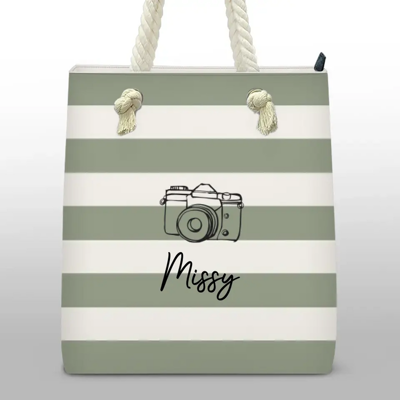 Custom Name Beach Flip Flop Gifts for Women - Personalized Beach Bag