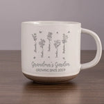 Custom Name Grandma's Garden Gifts for Grandma - Personalized Pottery Mug