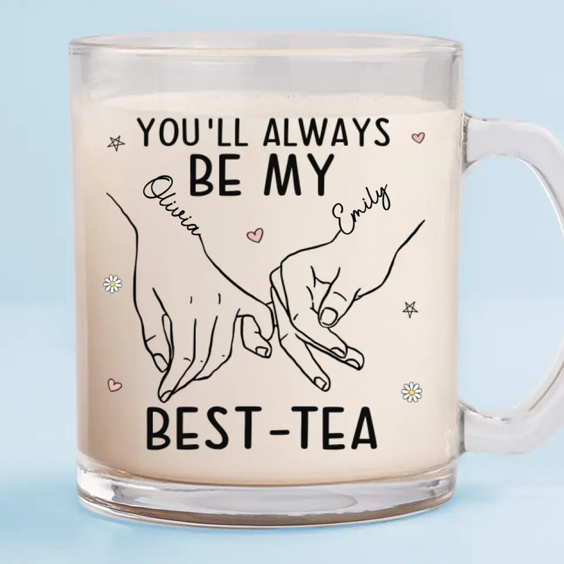 Custom Name Best-Tea Gifts for Best Friends - Personalized Glass Mug
