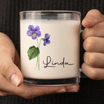 Custom Name Purple Floral Gift - Personalized Glass Mug