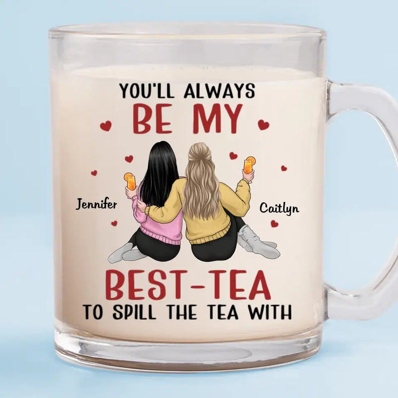 Custom Name Bestie Tea Gifts for Women - Personalized Glass Mug