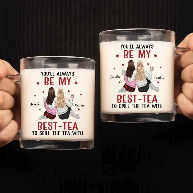 Custom Name Bestie Tea Gifts for Women - Personalized Glass Mug