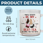 Custom Name Bestie Tea Gifts for Women - Personalized Glass Mug