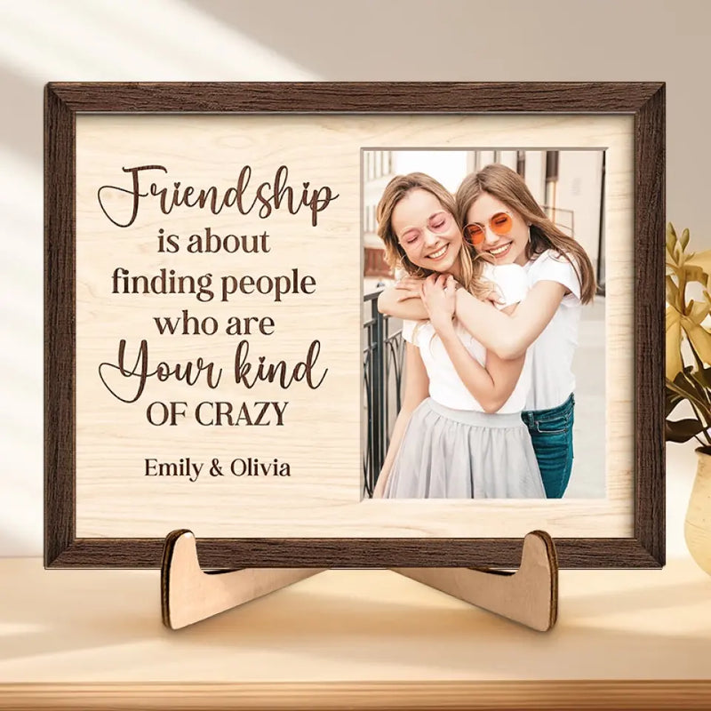 Custom Photo Friendship Gifts for Best Friends - Personalized Wooden Plaque