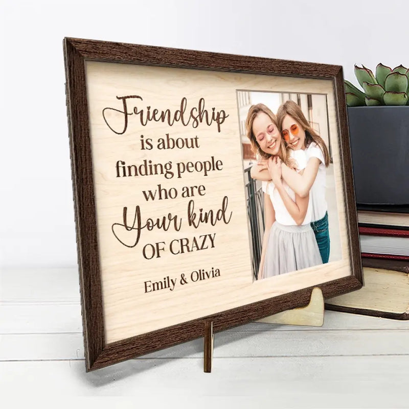Custom Photo Friendship Gifts for Best Friends - Personalized Wooden Plaque