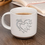 Custom Name Family Heart Gifts - Personalized Pottery Mug