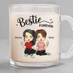 Custom Name Bestie Gifts for Friends - Personalized Glass Mug