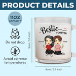 Custom Name Bestie Gifts for Friends - Personalized Glass Mug