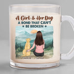 Custom Name Girl and Dog Gifts - Personalized Glass Mug