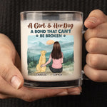 Custom Name Girl and Dog Gifts - Personalized Glass Mug