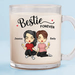 Custom Name Bestie Gifts for Friends - Personalized Glass Mug