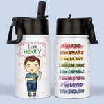 Custom Name Inspirational Boy Gifts for Kids - Personalized Kid Water Bottle