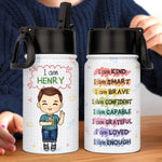 Custom Name Inspirational Boy Gifts for Kids - Personalized Kid Water Bottle