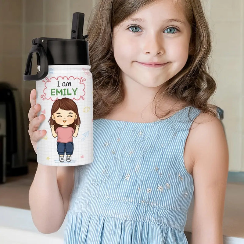 Custom Name Inspirational Boy Gifts for Kids - Personalized Kid Water Bottle