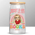 Custom Name Book Lover Gifts for Women - Personalized Glass Cup
