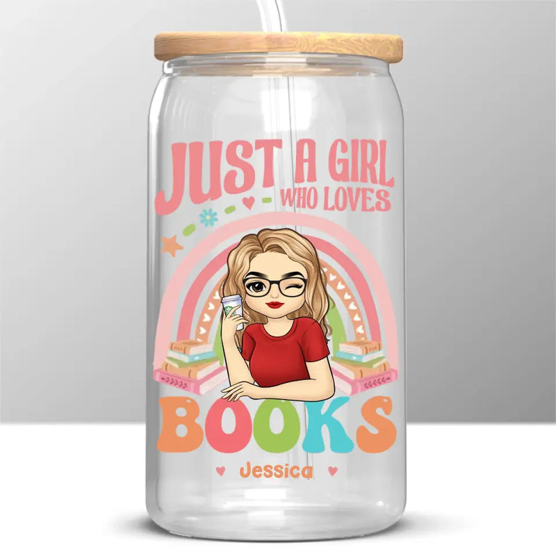 Custom Name Book Lover Gifts for Women - Personalized Glass Cup