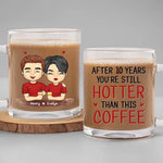 Custom Name 10 Years Couple Coffee Gifts - Personalized Glass Mug
