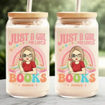 Custom Name Book Lover Gifts for Women - Personalized Glass Cup