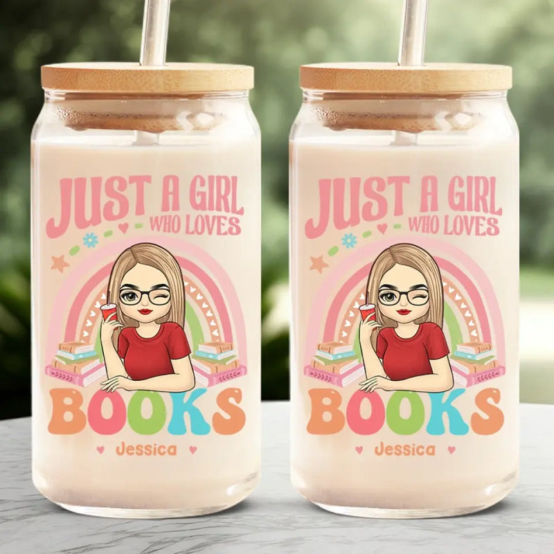 Custom Name Book Lover Gifts for Women - Personalized Glass Cup