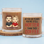Custom Name 10 Years Couple Coffee Gifts - Personalized Glass Mug