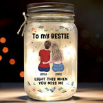 Custom Best Friend Miss You Gifts - Personalized Mason Jar Light