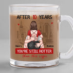 Custom Name Anniversary Couple Gifts - Personalized Glass Mug