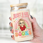 Custom Name Book Lover Gifts for Women - Personalized Glass Cup