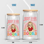Custom Name Book Lover Gifts for Women - Personalized Glass Cup