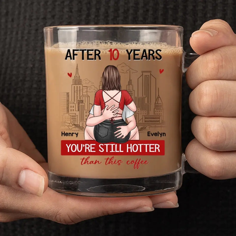 Custom Name Anniversary Couple Gifts - Personalized Glass Mug